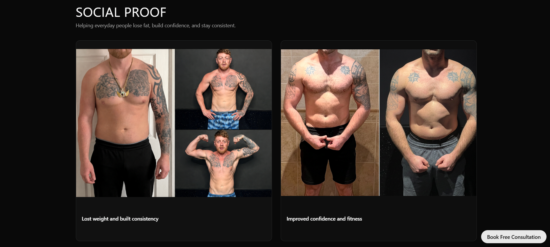 RS14 Training results and social-proof section